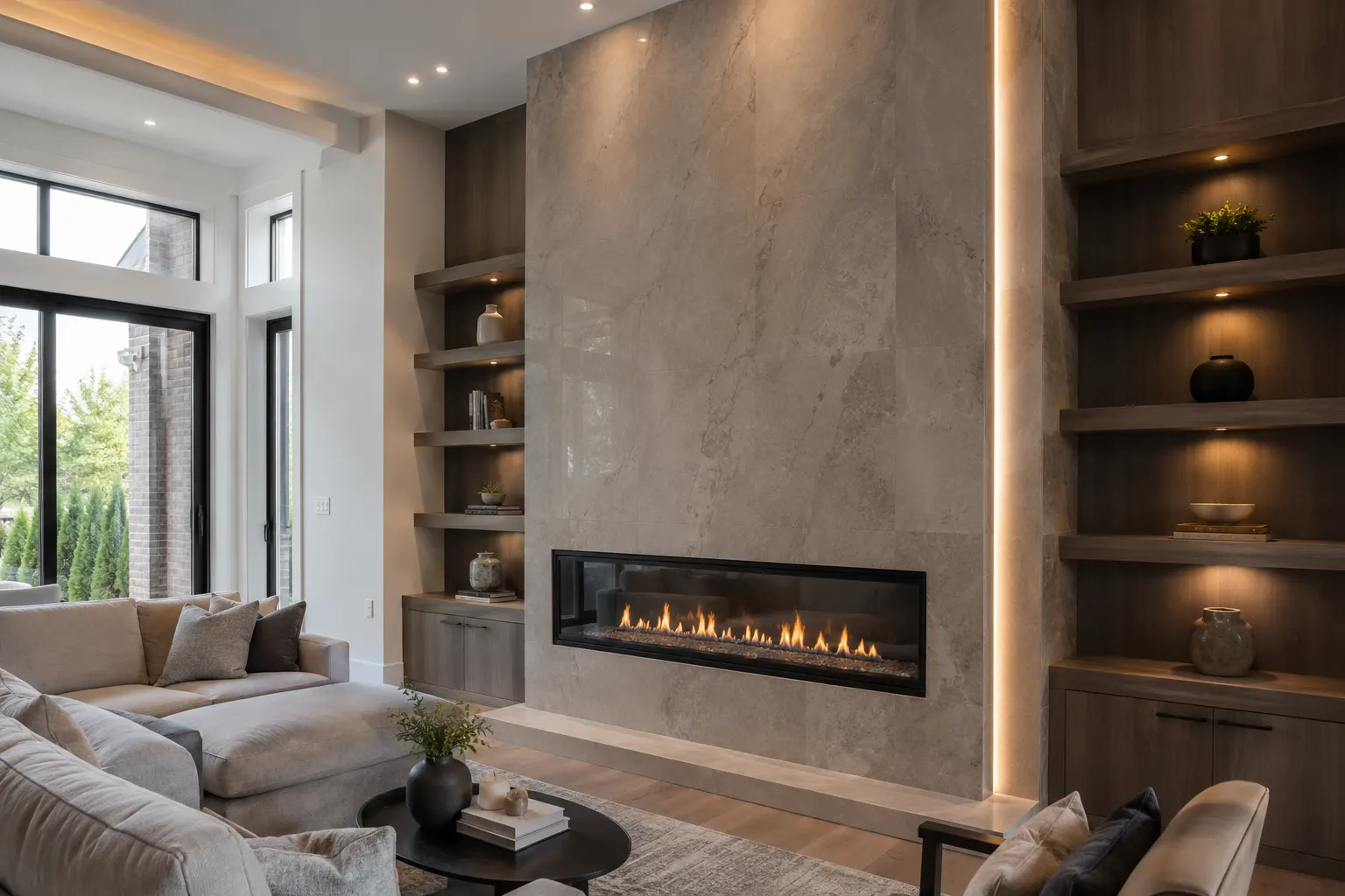 Fireplace Feature Walls Toronto, designed and built by Andare Homes