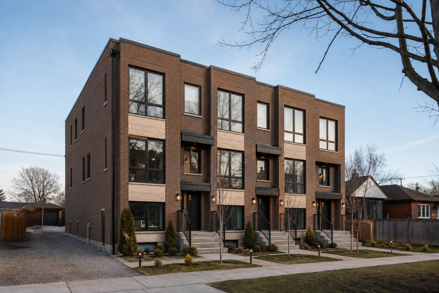 Fourplex Construction in Toronto, Ontario, designed and built by Andare Homes