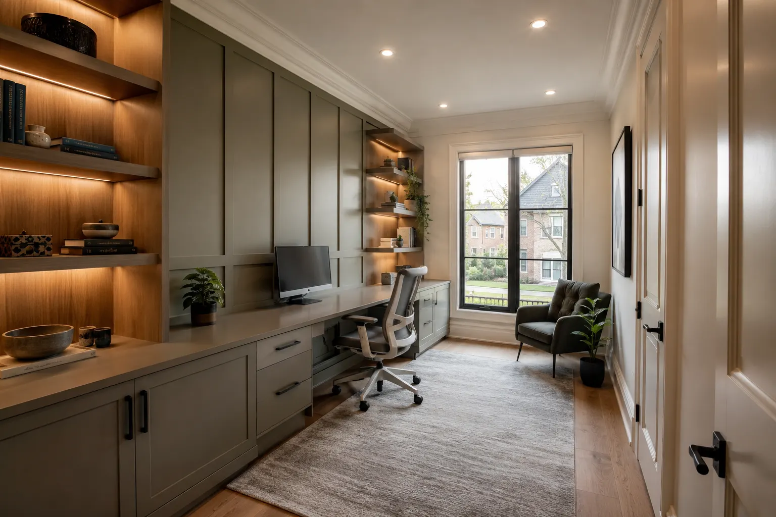 Home Office Built-Ins Toronto being designed and built by Andare Homes
