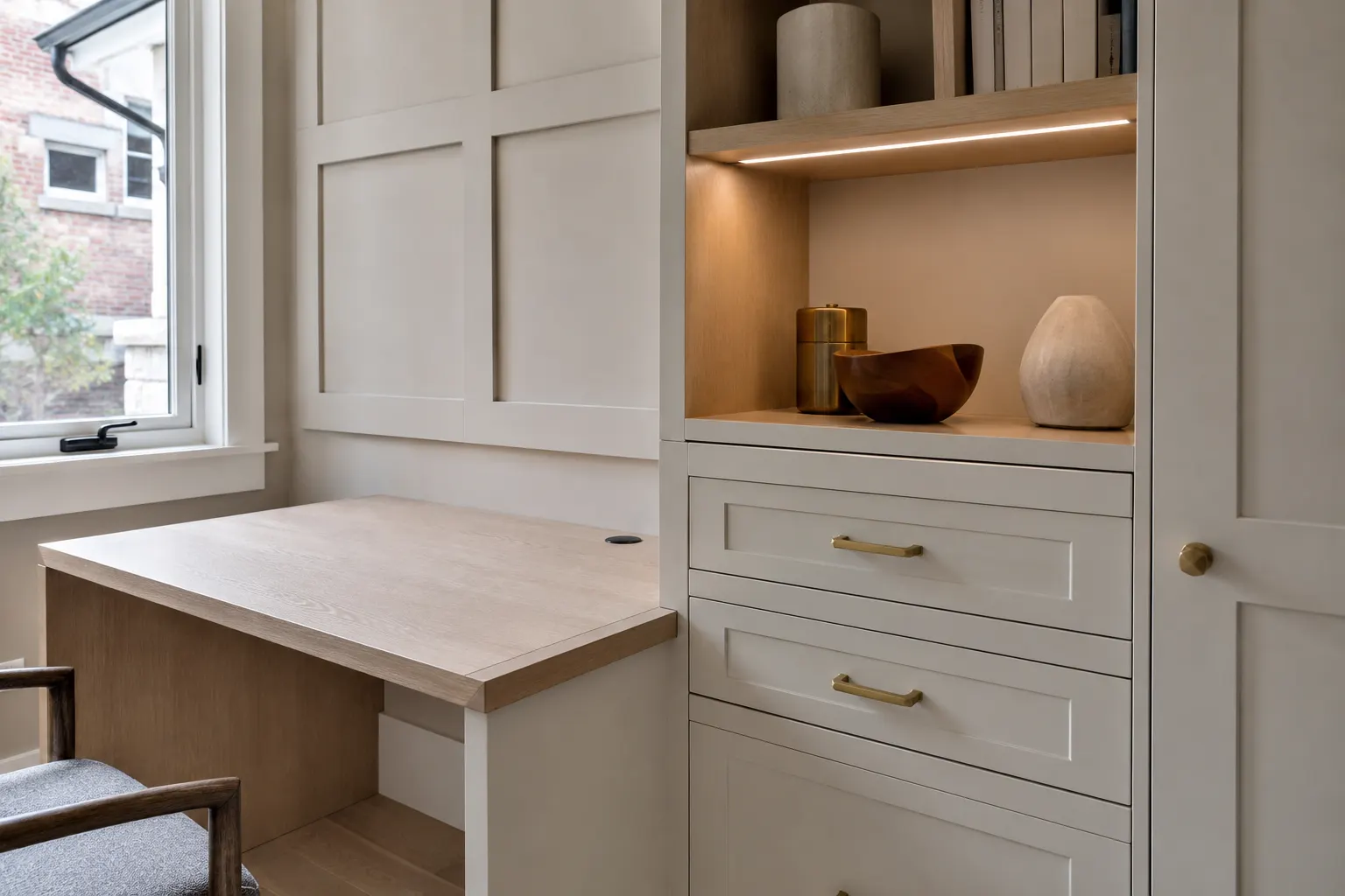 Completed Home Office Built-Ins Toronto, designed and built by Andare Homes