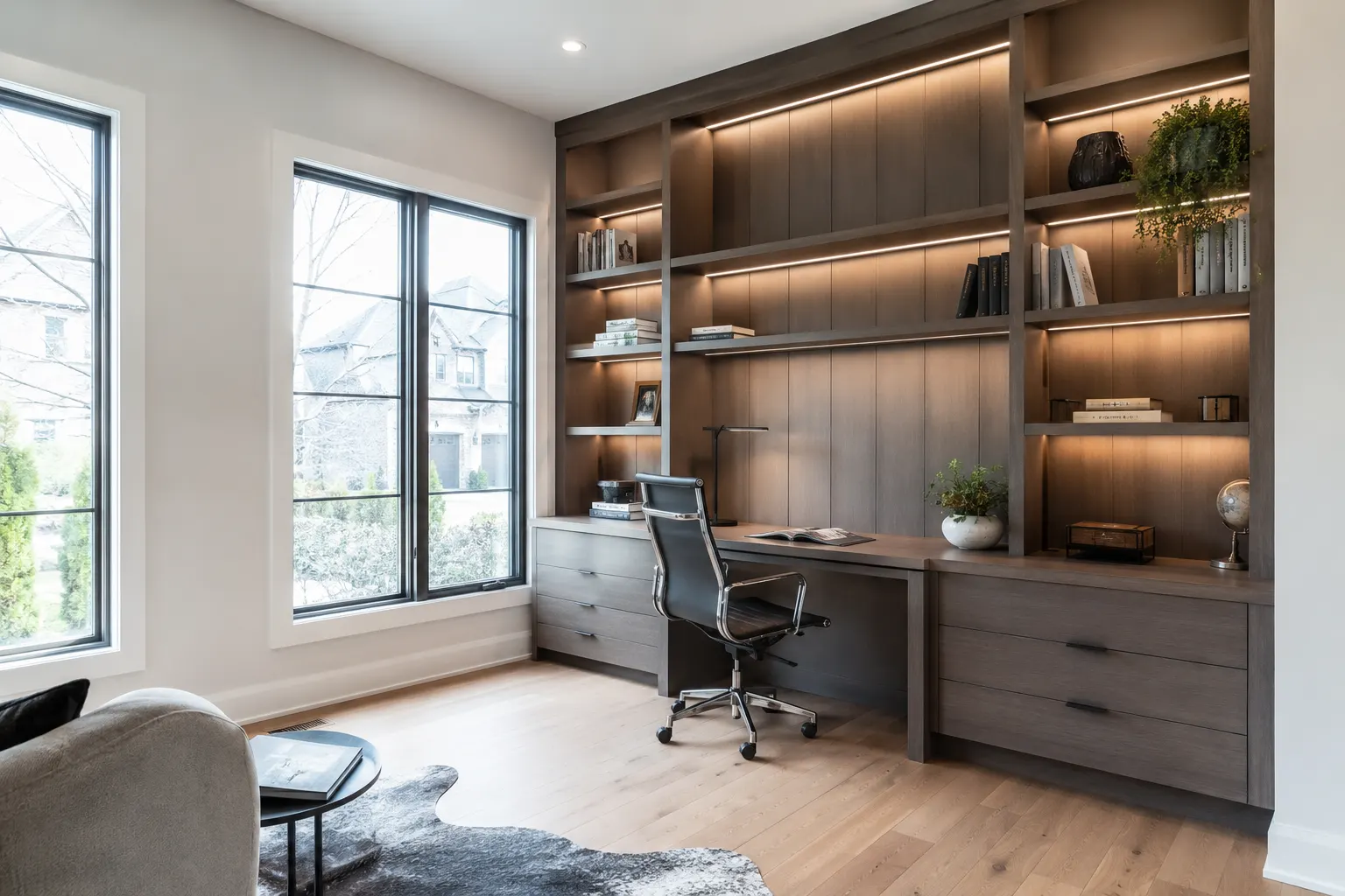 Home Office Built-Ins Toronto, designed and built by Andare Homes