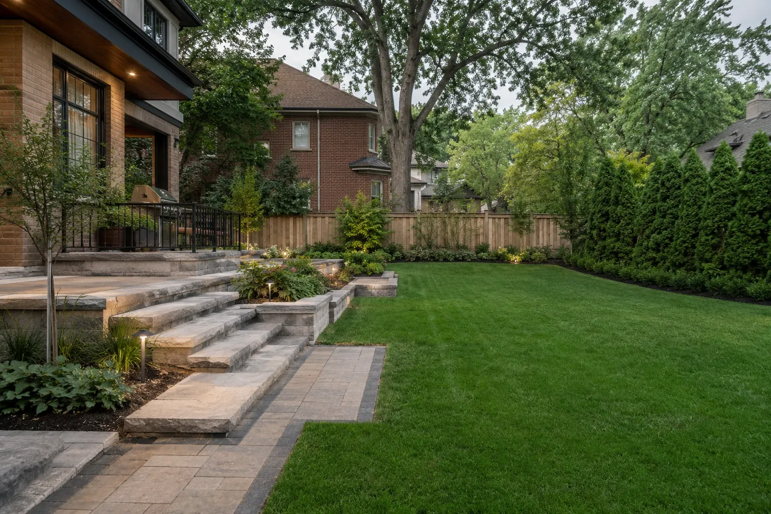 Landscaping in Ancaster, Ontario, designed and built by Andare Homes