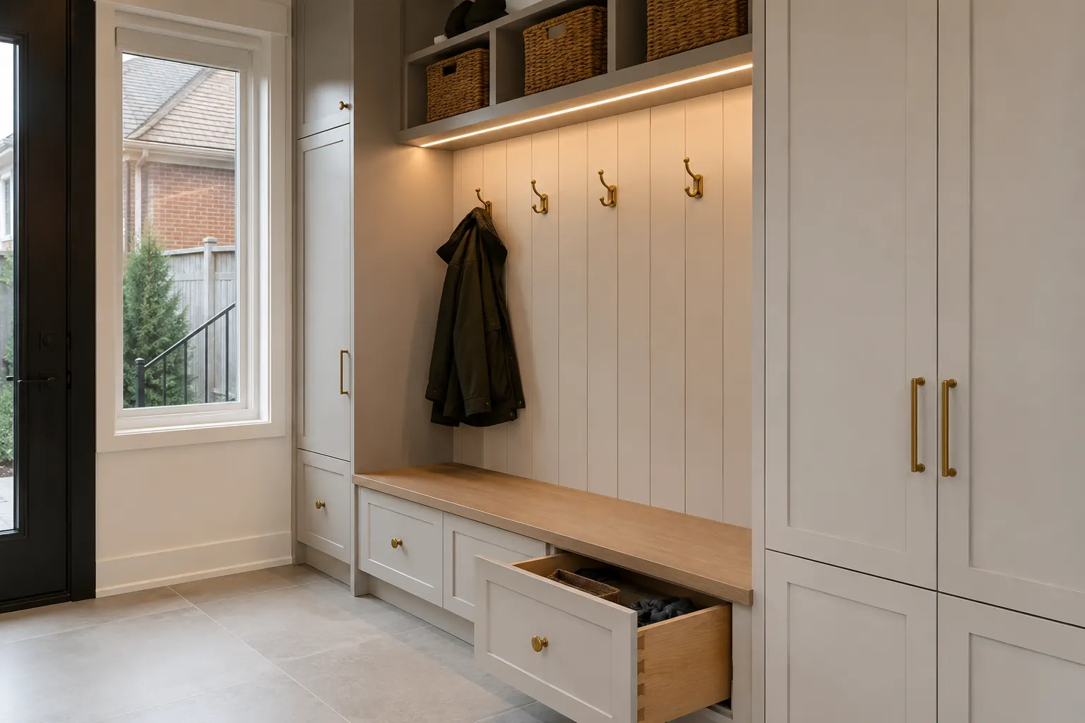 Completed Mudroom & Entryway Renovations Toronto, designed and built by Andare Homes
