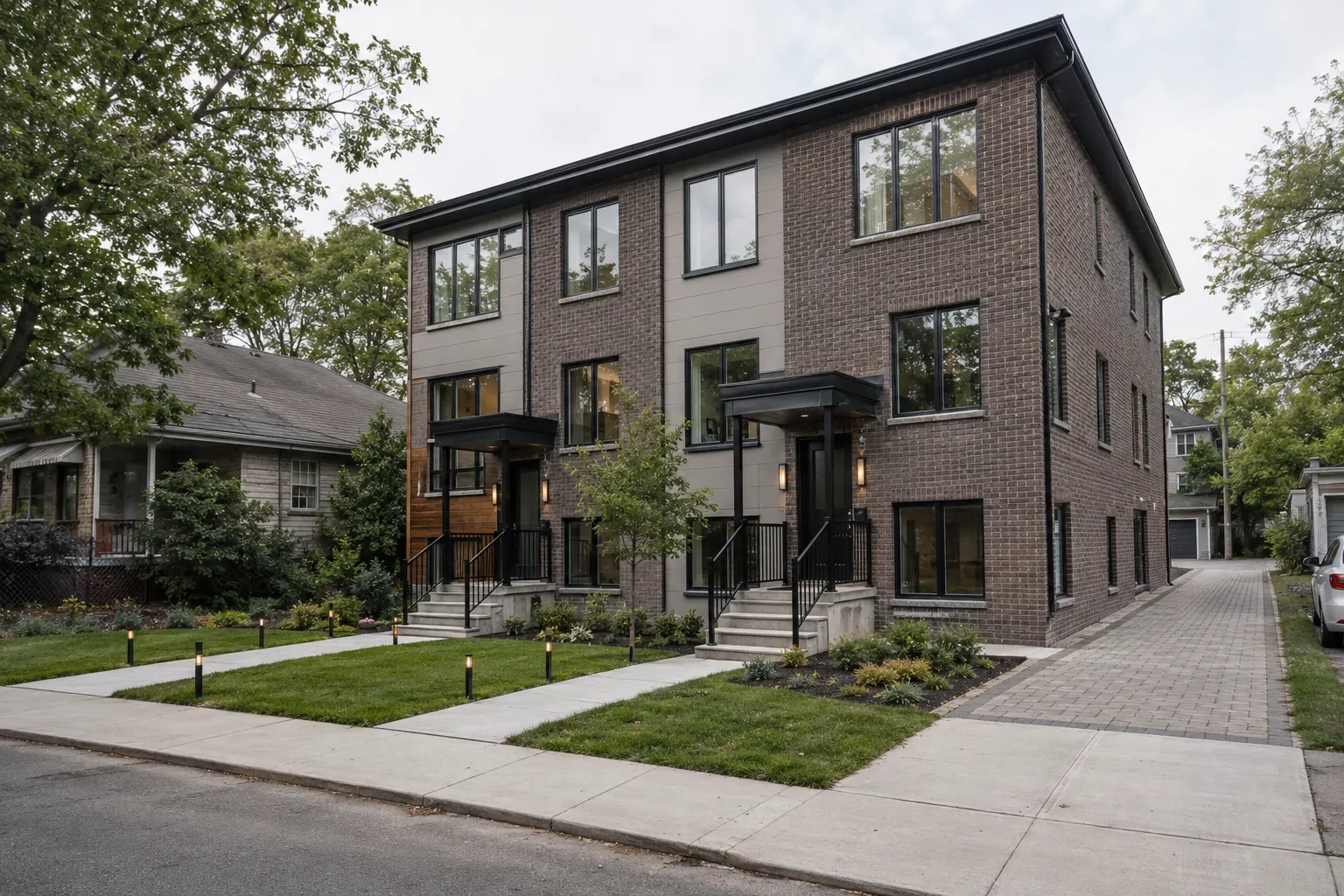 Triplex Construction in Maple, Ontario, designed and built by Andare Homes
