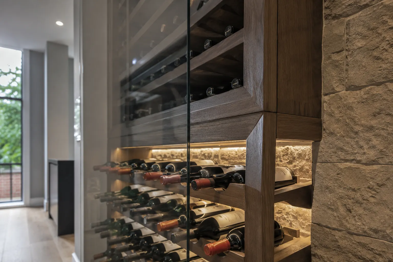Completed Wine Cellars Toronto, designed and built by Andare Homes